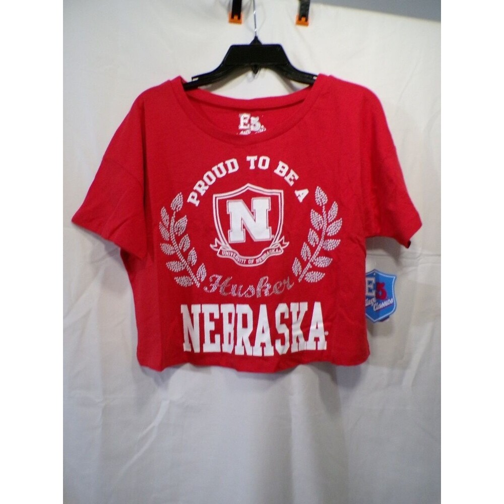 E5 College Classics Women's Small Red Nebraska Husker Cropped T-Shirt
